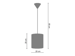 Suspensión TOSEL ,metal ,violeta ,A85x D18xP18 cm