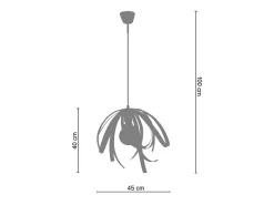 Suspensión TOSEL ,metal ,violeta ,A77xD30xP30cm
