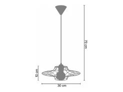 Suspensión TOSEL ,metal,Aluminio ,A70xD 30x P 30cm