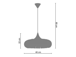 Suspensión TOSEL ,metal,Aluminio , A 80xD40x P 40cm