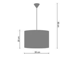 Suspensión TOSEL ,metal.-,Aluminio ,A 80xD 30x P 30 cm