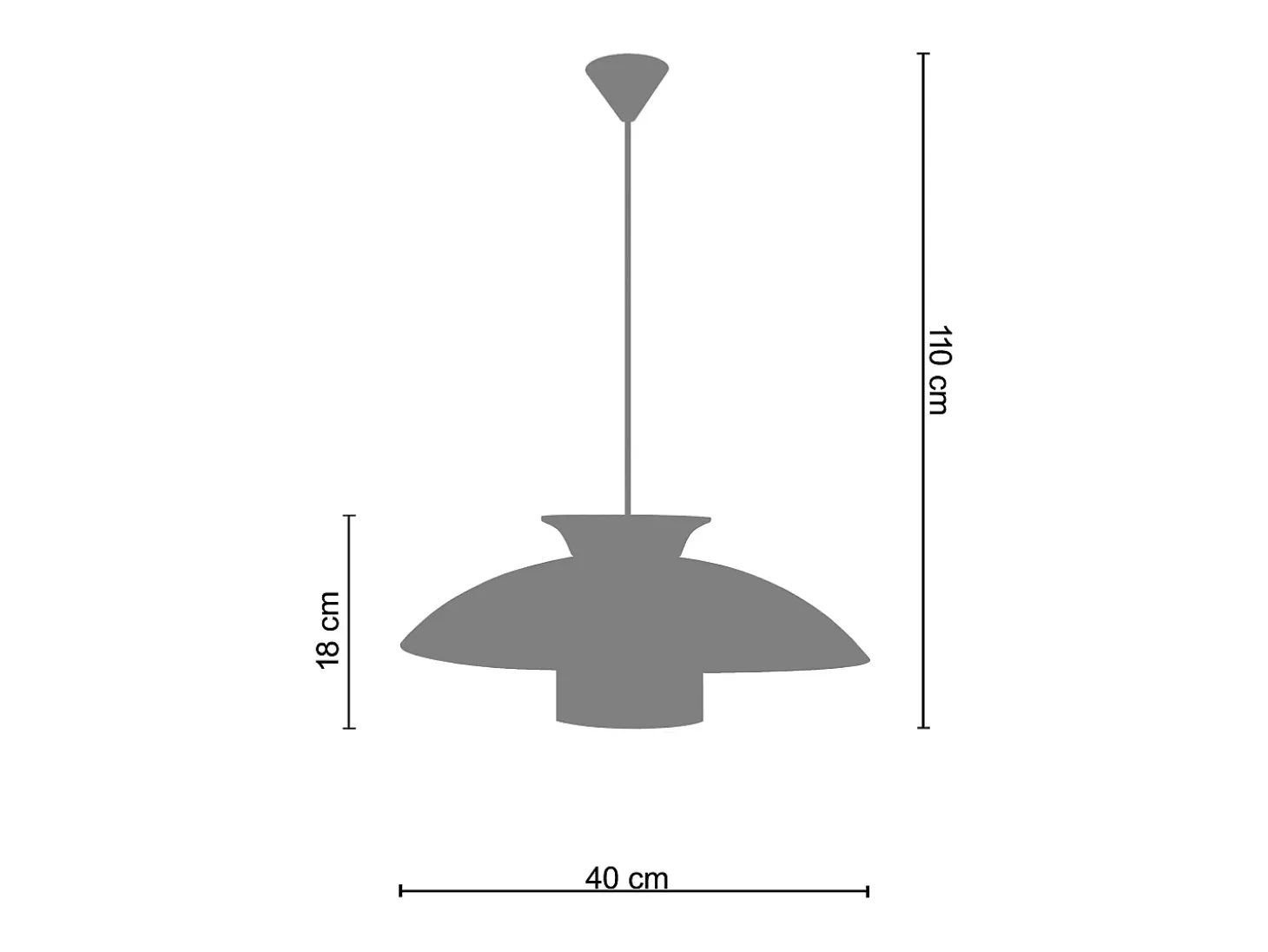 Suspensión TOSEL ,metal,AMARILLO,A110xD40xP40 cm