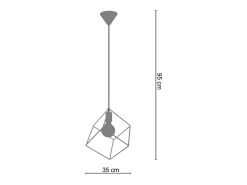 Suspensión TOSEL ,metal,antracita,A95xD35xP35cm