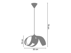 Suspensión TOSEL ,metal,Beige,A78xD30x P30cm