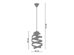 Suspensión TOSEL ,metal,blanco,A85xD18xP18cm