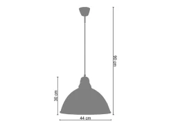 Suspensión TOSEL ,metal,Blanco,A90xD44xP44cm