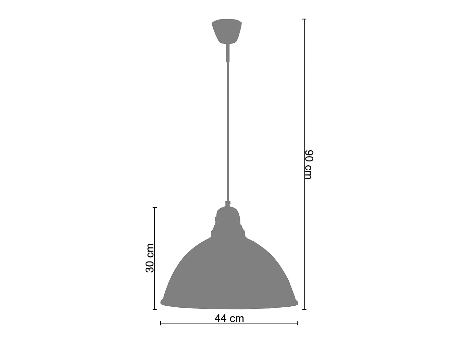 Suspensión TOSEL ,metal,Blanco,A90xD44xP44cm