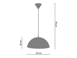 Suspensión TOSEL ,metal,Blanco,A78xD44xP44cm