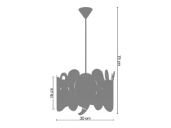 Suspensión TOSEL ,metal,Blanco,A75xD30xP30 cm