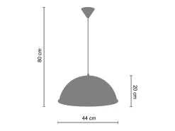 Suspensión TOSEL ,metal,Blanco,A80xD44xP44cm