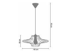 Suspensión TOSEL ,metal,Blanco,A76xD 40xP40cm