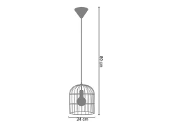 Suspensión TOSEL ,metal,Blanco,A80xD24xP 24cm