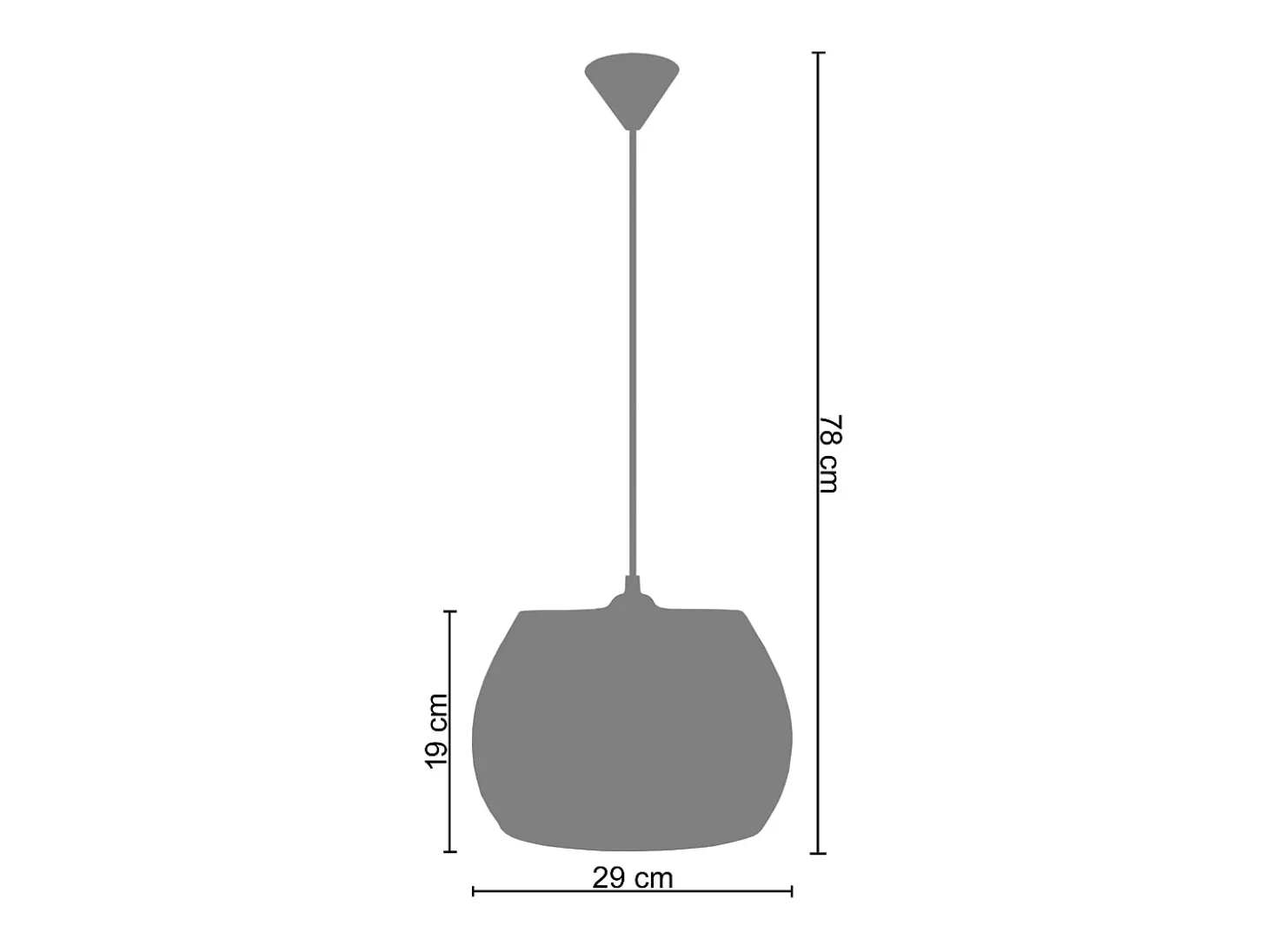 Suspensión TOSEL ,metal,Blanco ,A78xD29xP29cm
