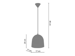 Suspensión TOSEL ,metal,Bronce ,A 80xD17xP17cm
