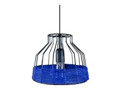 Suspensión TOSEL ,metal,fibra,Azul ,A 90x D25xP25 cm