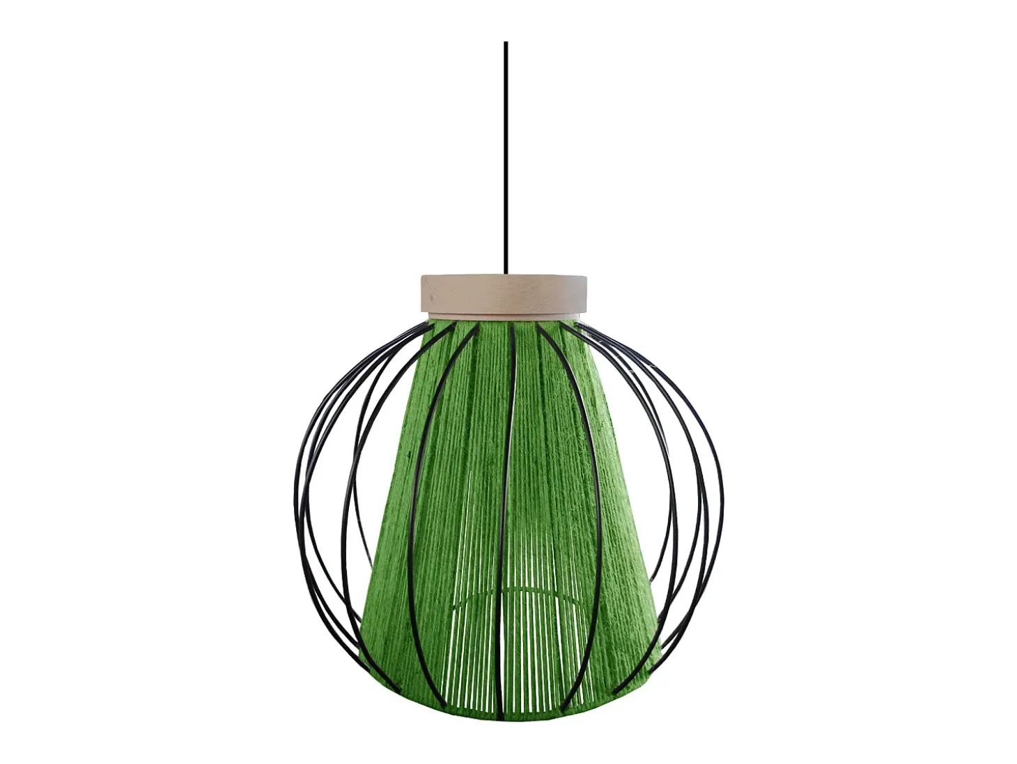 Suspensión TOSEL ,metal-fibra,natural,A 90xD 32x P 32cm