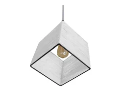Suspensión TOSEL ,metal-fibra,Blanco,A90xD 20x P 20cm