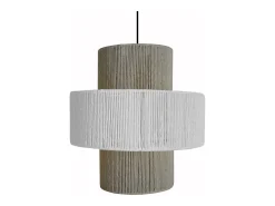 Suspensión TOSEL ,metal,fibra,Blanco, A 90xD40x P 40cm