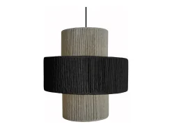 Suspensión TOSEL ,metal-fibra,Negro ,A 90x D30xP30cm