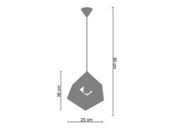 Suspensión TOSEL ,metal-fibra,natural,A 90xD25x P 25cm