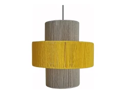 Suspensión TOSEL ,metal-fibra,AMARILLO,A90xD30xP30cm