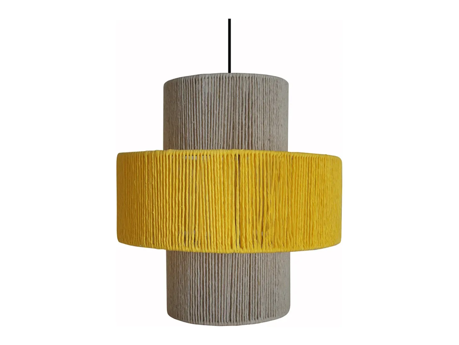 Suspensión TOSEL ,metal,fibra,AMARILLO,A90xD40xP40cm