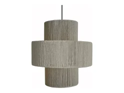 Suspensión TOSEL ,metal-fibra,natural,A90xD 30x P 30 cm
