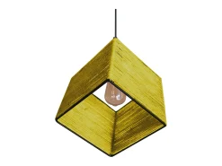 Suspensión TOSEL ,metal-fibra,AMARILLO,A90xD 20x P 20cm