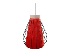 Suspensión TOSEL ,metal-fibra,Rojo,A 90x D20xP20cm