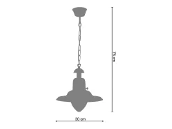 Suspensión TOSEL ,metal,Marrón,A75xD30xP30cm
