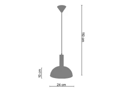 Suspensión TOSEL ,metal,Naranja,A110xD24xP24cm