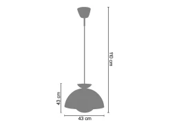 Suspensión TOSEL ,metal,Naranja,A110xD43xP43cm