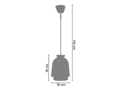 Suspensión TOSEL ,metal,Naranja,A110xD18xP18cm