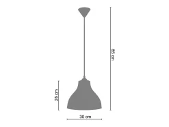 Suspensión TOSEL ,metal,Negro ,A85xD30xP30cm
