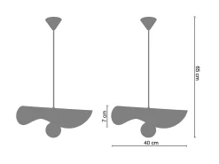 Suspensión TOSEL ,metal,Negro ,A65xD40xP40cm