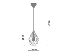 Suspensión TOSEL ,metal,Negro ,A90xD35xP30cm