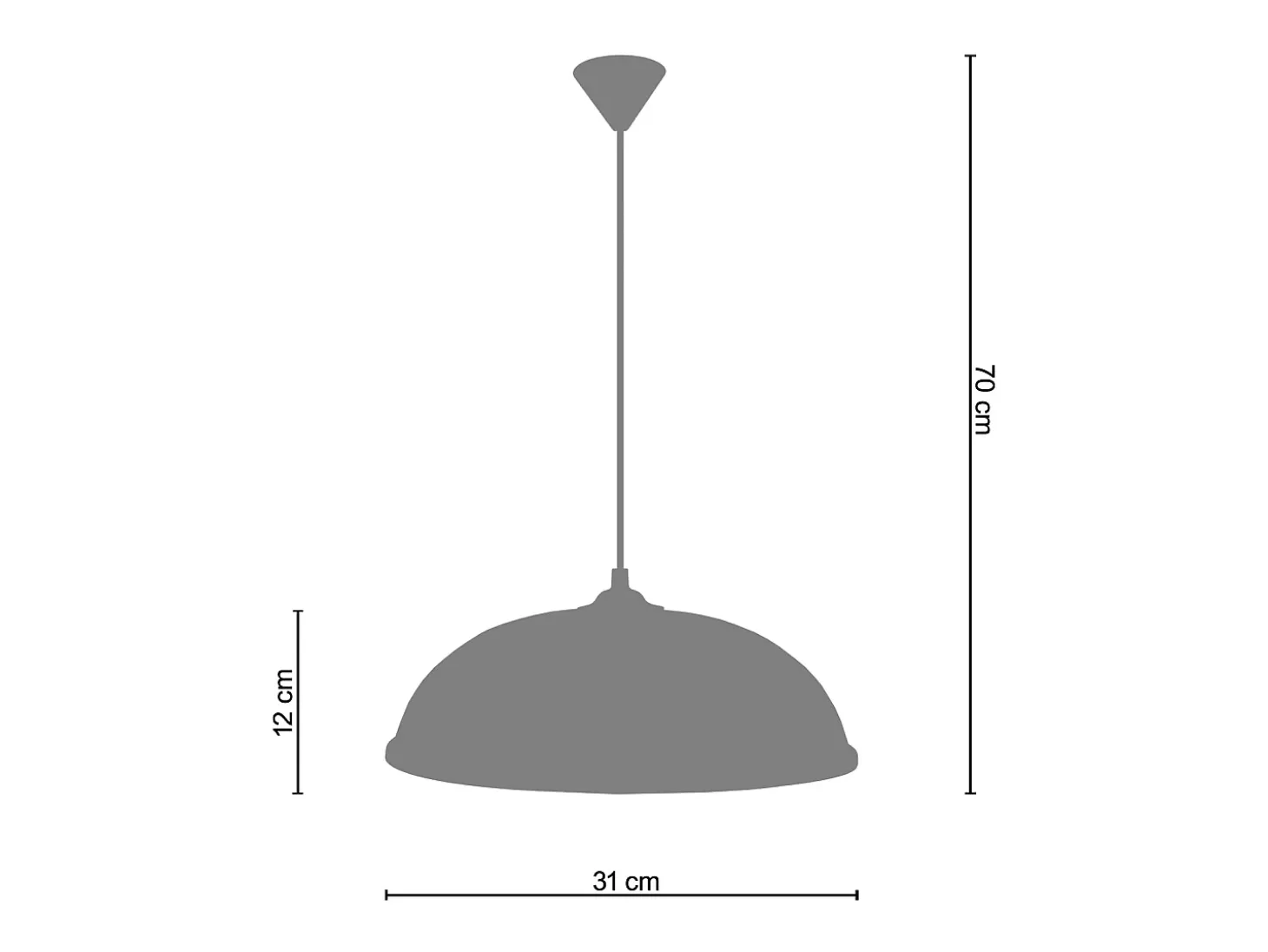 Suspensión TOSEL ,metal,Negro ,A 68x D27xP27cm