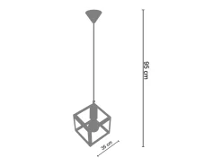 Suspensión TOSEL ,metal,Negro ,A86xD 27xP27cm