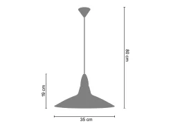 Suspensión TOSEL ,metal,Negro ,A19xD38x P 38cm