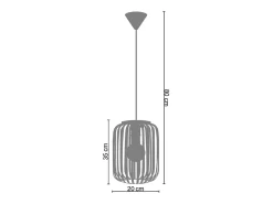 Suspensión TOSEL ,metal,Negro ,A80xD 14xP14cm