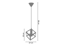 Suspensión TOSEL ,metal,Negro ,A86xD27xP27cm
