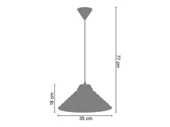 Suspensión TOSEL ,metal,Rojo,A77xD 40x P 40cm