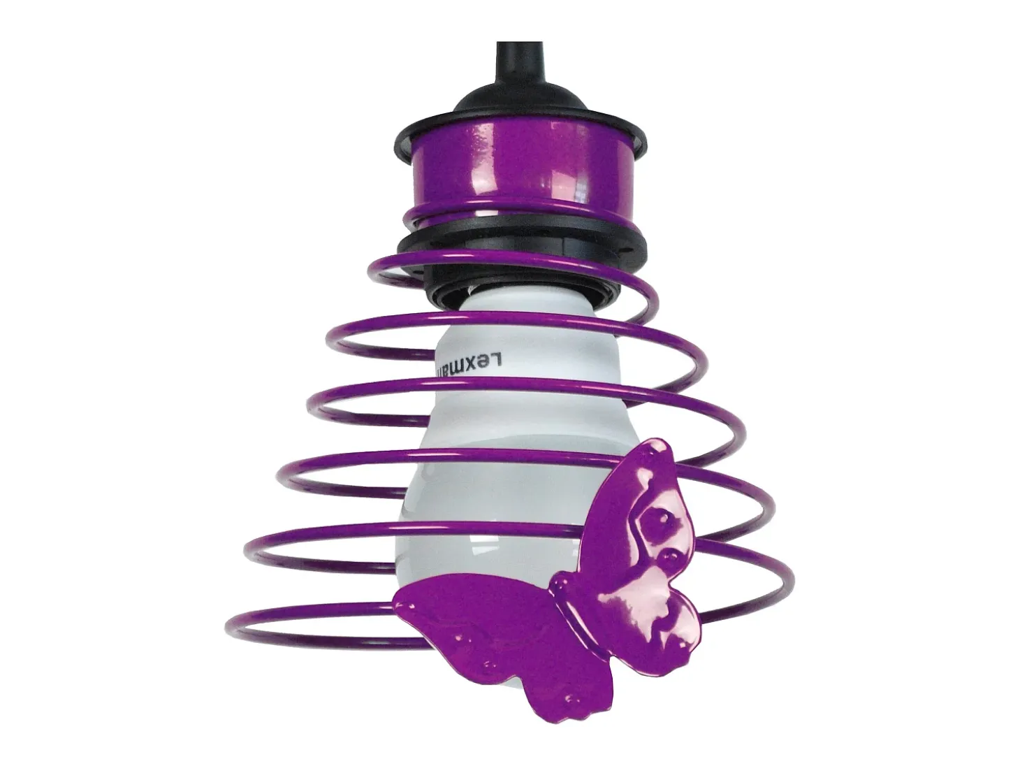 Suspensión TOSEL ,metal,violeta , A 75xD14x P 14cm