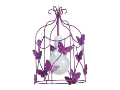 Suspensión TOSEL ,metal,violeta ,A96xD 23x P 23cm