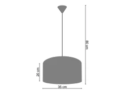 Suspensión TOSEL ,tela ,Negro ,A80xD35xP35cm