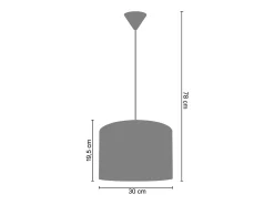 Suspensión TOSEL ,tela,Negro ,A78xD30xP30cm