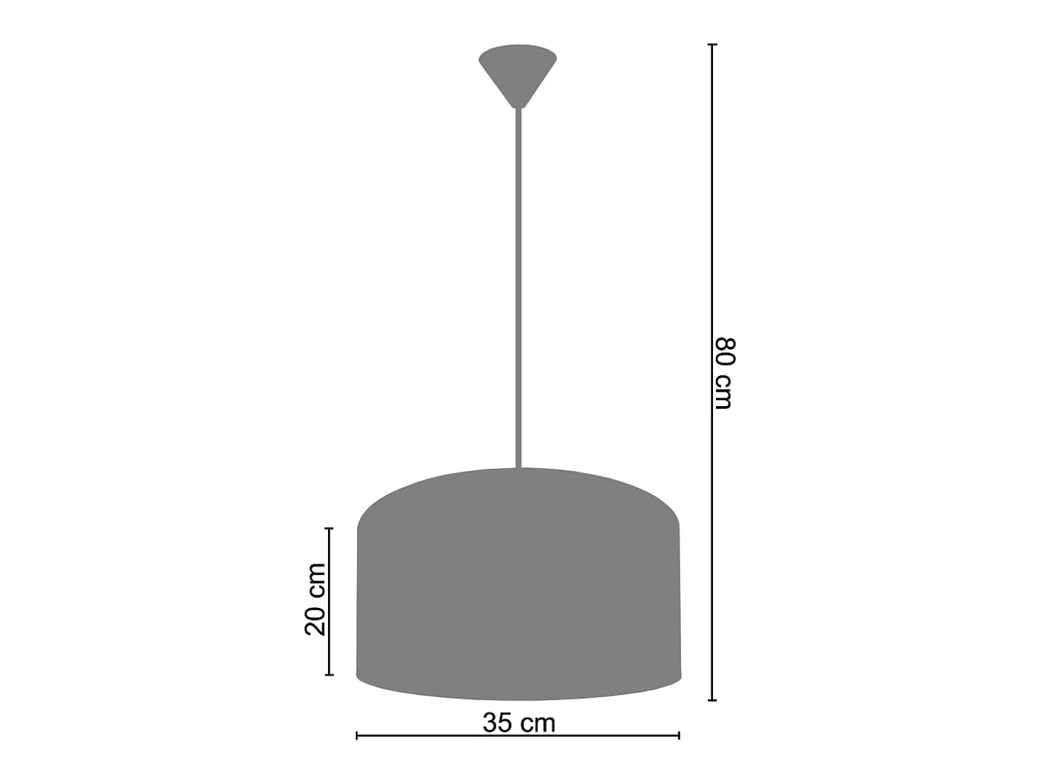 Suspensión TOSEL ,tela,Negro,A80xD35xP35cm