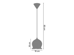 Suspensión TOSEL ,vidrio, AMARILLO ,A80xD 18xP18cm