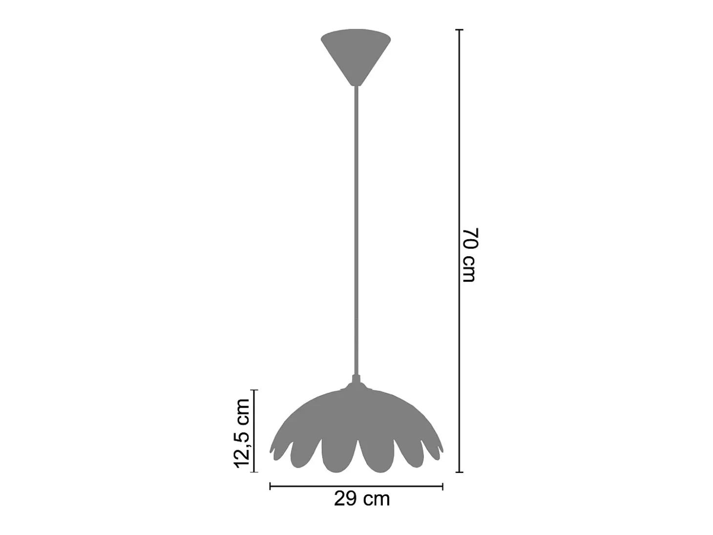 Suspensión TOSEL ,vidrio ,AMARILLO,A70x D 29xP29cm