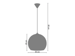 Suspensión TOSEL ,vidrio ,Rojo, A 78xD17xP17cm